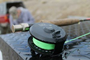 closeup of fishing reel